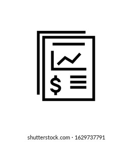 Business data icon in linear, lineout icon style isolated on white background