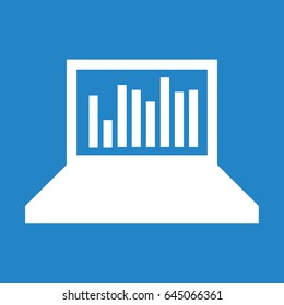 Business data icon on blue background