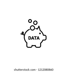 Business data icon. Pig icon.