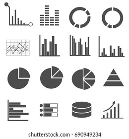 business data icons set vector