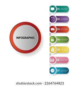 Business data infographic design template with diagram with steps for presentation
