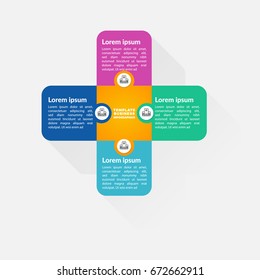 Business data Infographic Process chart. Abstract elements of graph, diagram with 4 steps, options, parts or processes. Vector business template for presentation. Creative concept Illustratrion