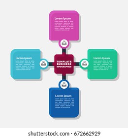 Business data Infographic Process chart. Abstract elements of graph, diagram with 4 steps, options, parts or processes. Vector business template for presentation. Creative concept Illustratrion