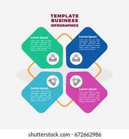 Business data Infographic Process chart. Abstract elements of graph, diagram with 4 steps, options, parts or processes. Vector business template for presentation. Creative concept Illustratrion