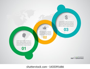 business data Infographics elements visualization, Abstract elements of graph, Process chart 
3-steps concept. can be used web design or presentation, 
illustration vector background