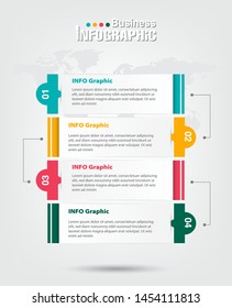 business data Infographics elements visualization, Abstract elements of graph, Process chart 4-steps concept. can be used web design or presentation, illustration vector background