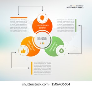 business data Infographics elements visualization, Abstract elements of graph, Process chart 
3-steps concept. can be used web design or presentation, 
illustration vector background