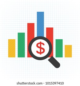 Business data market elements dot bar pie charts diagrams and graphs flat icons set isolated