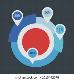 Business data market elements dot bar pie charts diagrams and graphs flat icons set isolated