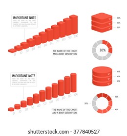Business data market elements dot bar pie charts diagrams and graphs flat icons set isolated vector illustration.