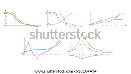 Business data market elements dot bar pie charts diagrams and graphs flat icons set isolated vector illustration.