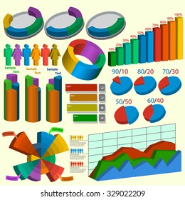 Business data market elements for infographics