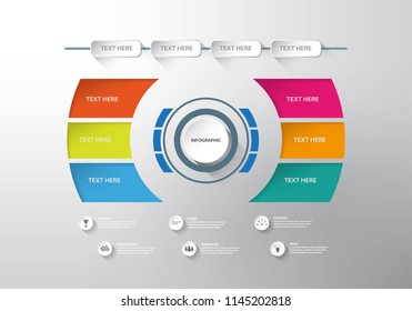 Business data presentation infographic template,can be used for workflow layout,button and colorful banner in a grey background,Vector illustration design,eps10.