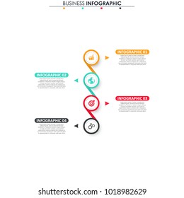 Business data. Process chart. Abstract elements of graph, diagram with 4 steps, options, parts or processes. Vector business template for presentation. Concept for infographic.Vector
