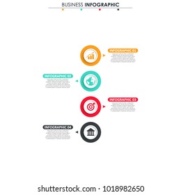 Business data. Process chart. Abstract elements of graph, diagram with 4 steps, options, parts or processes. Vector business template for presentation. Concept for infographic.Vector