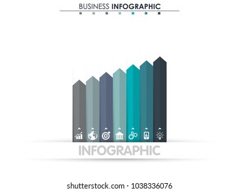 Business data. Process chart. Abstract elements of graph, diagram with 7 steps, options, parts or processes. Vector business template for presentation. Concept for infographic.Vector illustration.