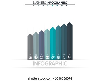 Business data. Process chart. Abstract elements of graph, diagram with 8 steps, options, parts or processes. Vector business template for presentation. Concept for infographic.Vector illustration.