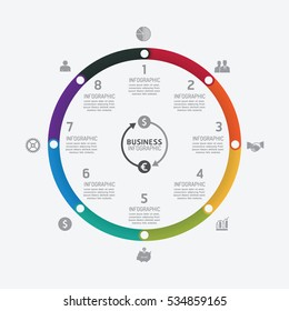 Business data process chart. Abstract elements of graph, diagram with icons. Vector illustration  infographics design template for presentation. can be used for workflow layout, number steps options