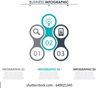 Business data. Process chart. Abstract elements of graph, diagram with 3 steps, options, parts or processes. Vector business template for presentation. Concept for infographic.Vector