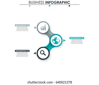 Business data. Process chart. Abstract elements of graph, diagram with 3 steps, options, parts or processes. Vector business template for presentation. Concept for infographic.Vector