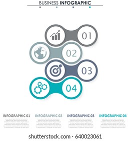 Business data. Process chart. Abstract elements of graph, diagram with 4 steps, options, parts or processes. Vector business template for presentation. Concept for infographic.Vector