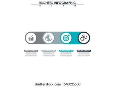 Business data. Process chart. Abstract elements of graph, diagram with 4 steps, options, parts or processes. Vector business template for presentation. Concept for infographic.Vector