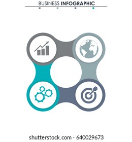 Business data. Process chart. Abstract elements of graph, diagram with 4 steps, options, parts or processes. Vector business template for presentation. Concept for infographic.Vector