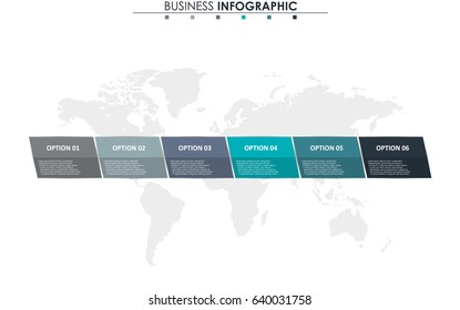 Business data. Process chart. Abstract elements of graph, diagram with 6 steps, options, parts or processes. Vector business template for presentation. Concept for infographic.Vector