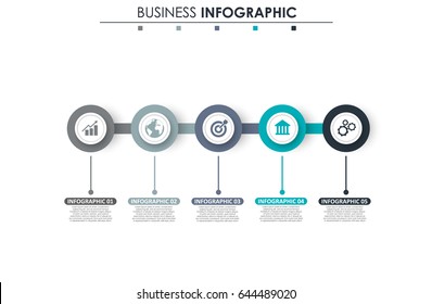 Business data. Process chart. Abstract elements of graph, diagram with 5 steps, options, parts or processes. Vector business template for presentation. Concept for infographic.Vector