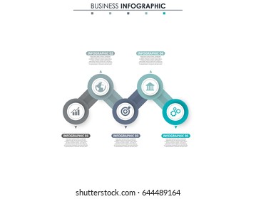 Business data. Process chart. Abstract elements of graph, diagram with 5 steps, options, parts or processes. Vector business template for presentation. Concept for infographic.Vector
