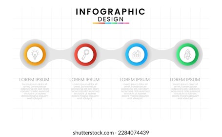 Business data process chart concept. Circle infographic icons designed for modern template background.