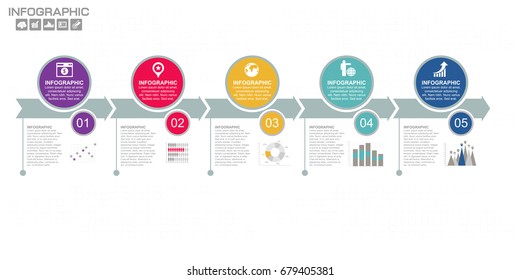 Business data Process chart. Diagram with steps, options, parts or processes. business template for presentation. Abstract elements of graph, Creative concept for infographic. 