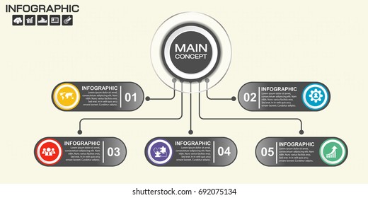 Business data Process chart. diagram with steps, options, parts or processes. business template for presentation. Abstract elements of graph, Creative concept for infographic. 