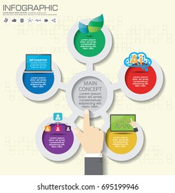 Business data Process chart. diagram with steps, options, parts or processes. business template for presentation. Abstract elements of graph, Creative concept for infographic.