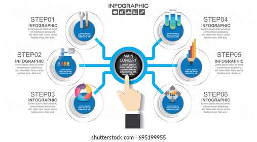 Business data Process chart. diagram with steps, options, parts or processes. business template for presentation. Abstract elements of graph, Creative concept for infographic.