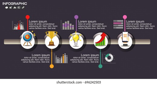 Business data Process chart. diagram with steps, options, parts or processes. business template for presentation. Abstract elements of graph, Creative concept for infographic.