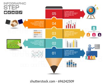 Business data Process chart. diagram with steps, options, parts or processes. business template for presentation. Abstract elements of graph, Creative concept for infographic.