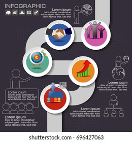 Business data Process chart. diagram with steps, options, parts or processes. business template for presentation. Abstract elements of graph, Creative concept for infographic.