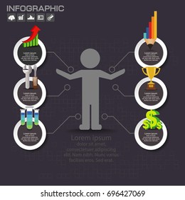 Business data Process chart. diagram with steps, options, parts or processes. business template for presentation. Abstract elements of graph, Creative concept for infographic.