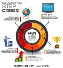 Business data Process chart. diagram with steps, options, parts or processes. business template for presentation. Abstract elements of graph, Creative concept for infographic.
