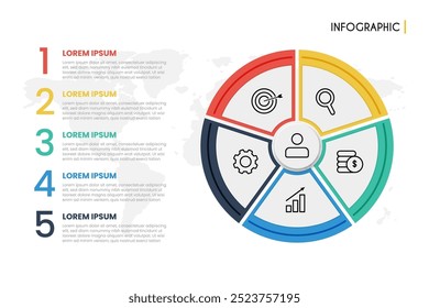 Business data process infographic template 