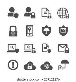 Business data protection technology icons set,Vector