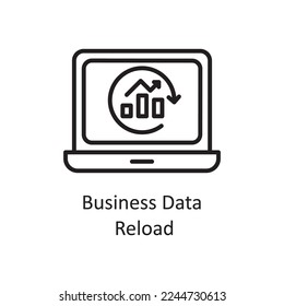 Business Data Reload Vector Outline Icon Design illustration. Business And Data Management Symbol on White background EPS 10 File