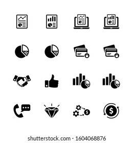 Business data report vector icons - Set 2. Editable symbol illustration.