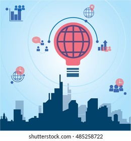 Business data vector theme set