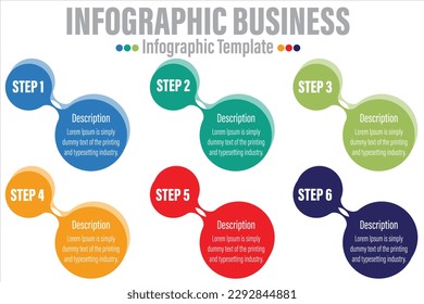 Business data visualization.six 6 timeline steps or option infographic icons designed for abstract background template