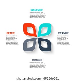 Business data visualization. Abstract element of cycle diagram with 4 steps, options, parts or processes. Vector business template for presentation. Creative concept for infographic. Process chart.