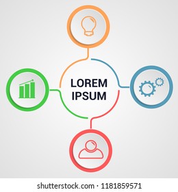 Business data visualization. Abstract elements of graph, diagram with 4 steps, options, parts or processes. Vector business template for presentation. Creative concept for infographic.