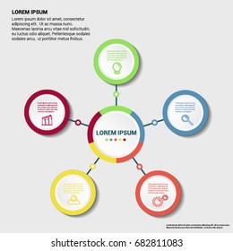 Business data visualization. Abstract elements of graph, diagram with 5 steps, options, parts or processes. Vector business template for presentation. Creative concept for infographic.