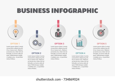 Business data visualization. Abstract elements of graph, diagram with steps, options, parts or processes. Vector business template for presentation. Creative concept for infographic.